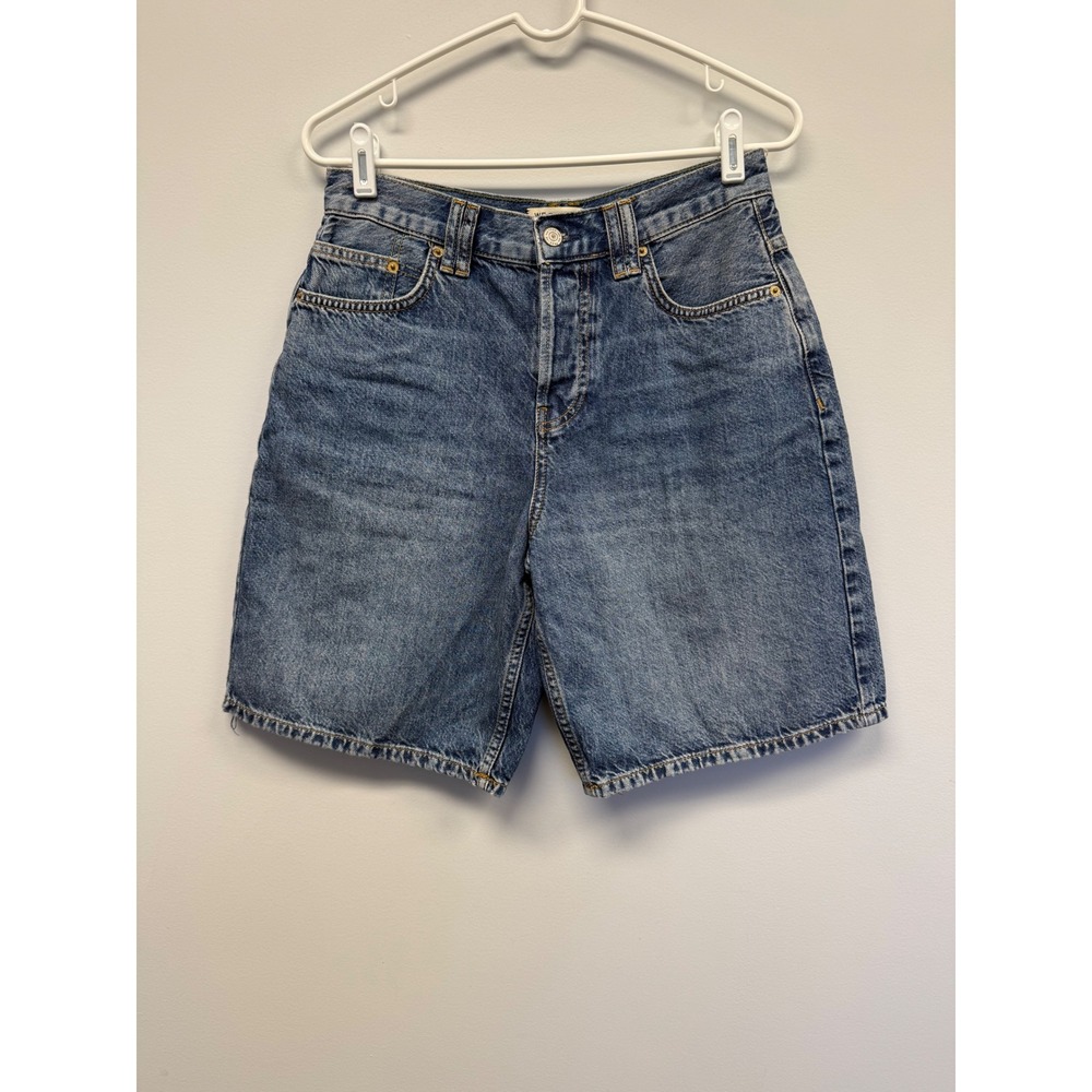 Free People We The Free Denim Bermuda Shorts 26 Medium Wash Longline Jorts